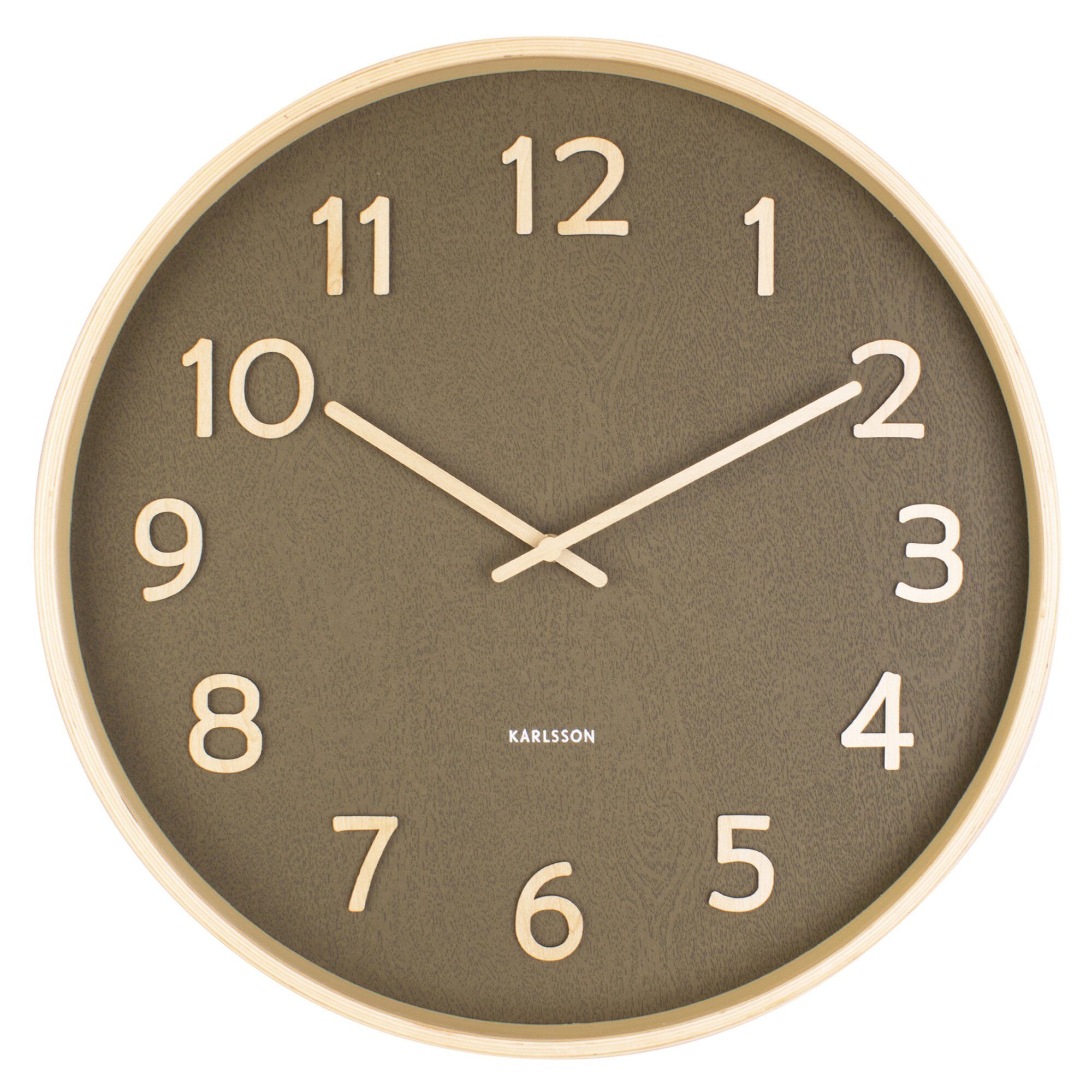 Mosgrønt Pure Vægur fra Karlsson - Elegant design