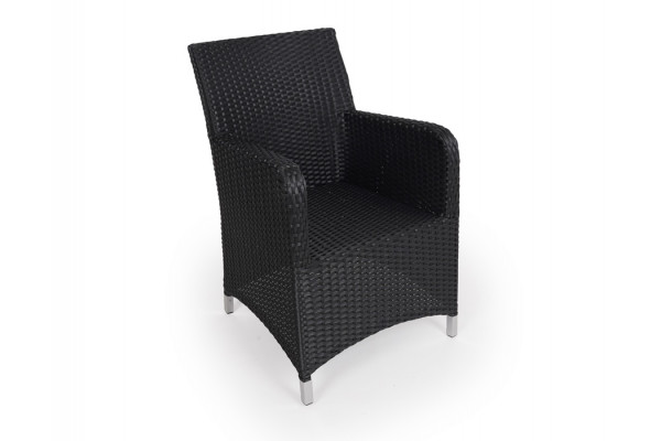 Vedligeholdelsesfri Bravo Stol i Sort Aluminium og Rattan