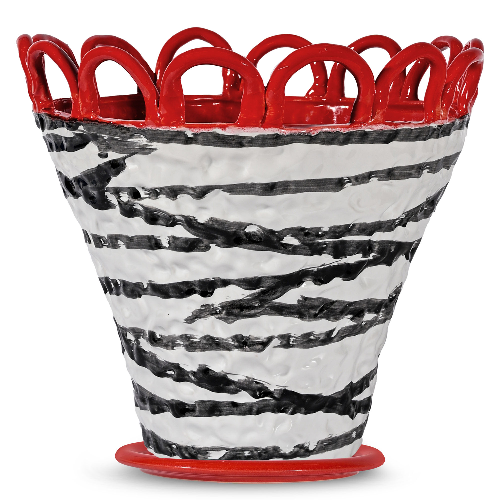 Patty Krukke 30x26 cm - Rød Zebrastribet Dekoration