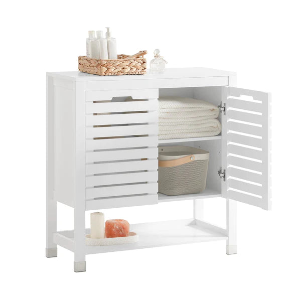 Badeværelsesskab med åbent rum og døre - Sobuy tilbud!