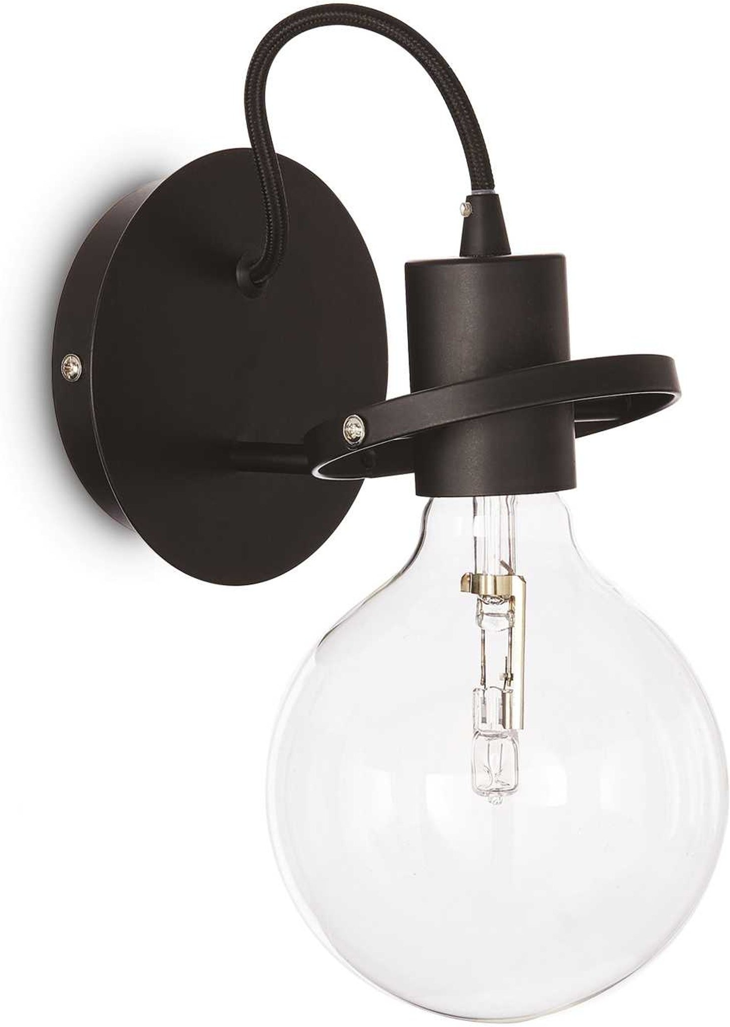 Elegant Væglampe fra Ideal Lux - Radio Sort Ø24 cm