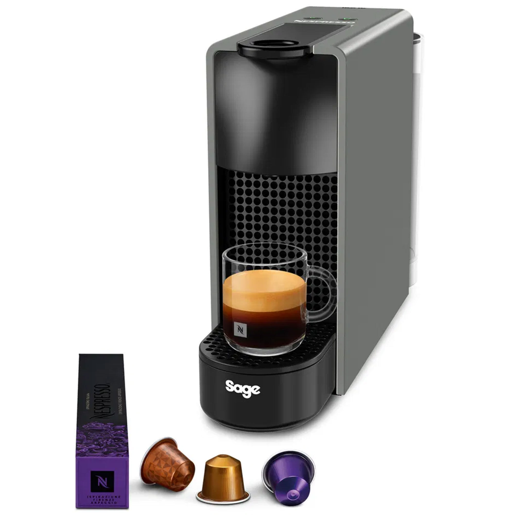 Nespresso By Sage Essenza Mini Kapselmaskine - Grå tilbud