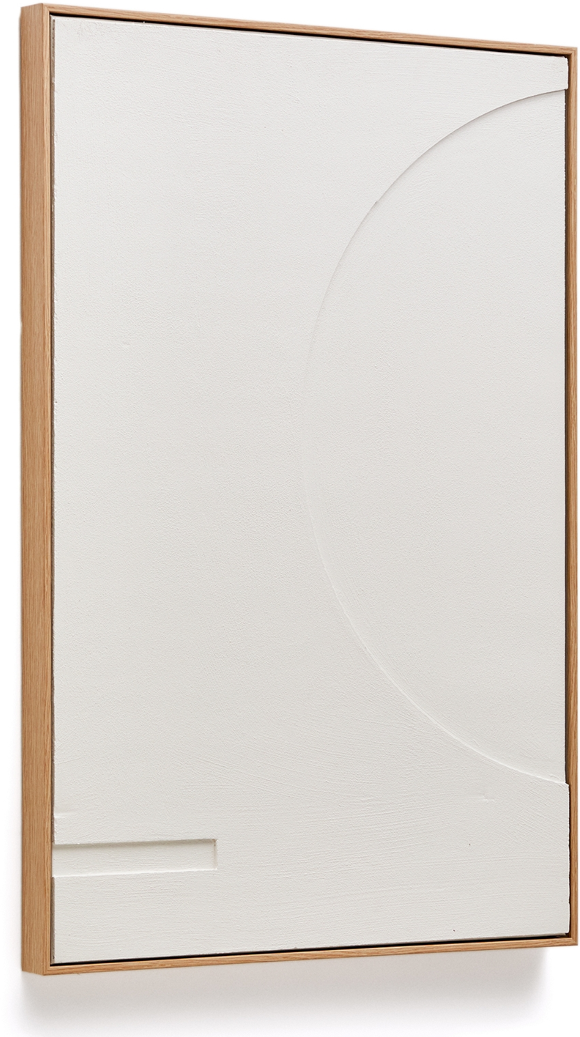 Abstrakt Vægbillede fra Kave Home - Hvid Relief 60x90 cm
