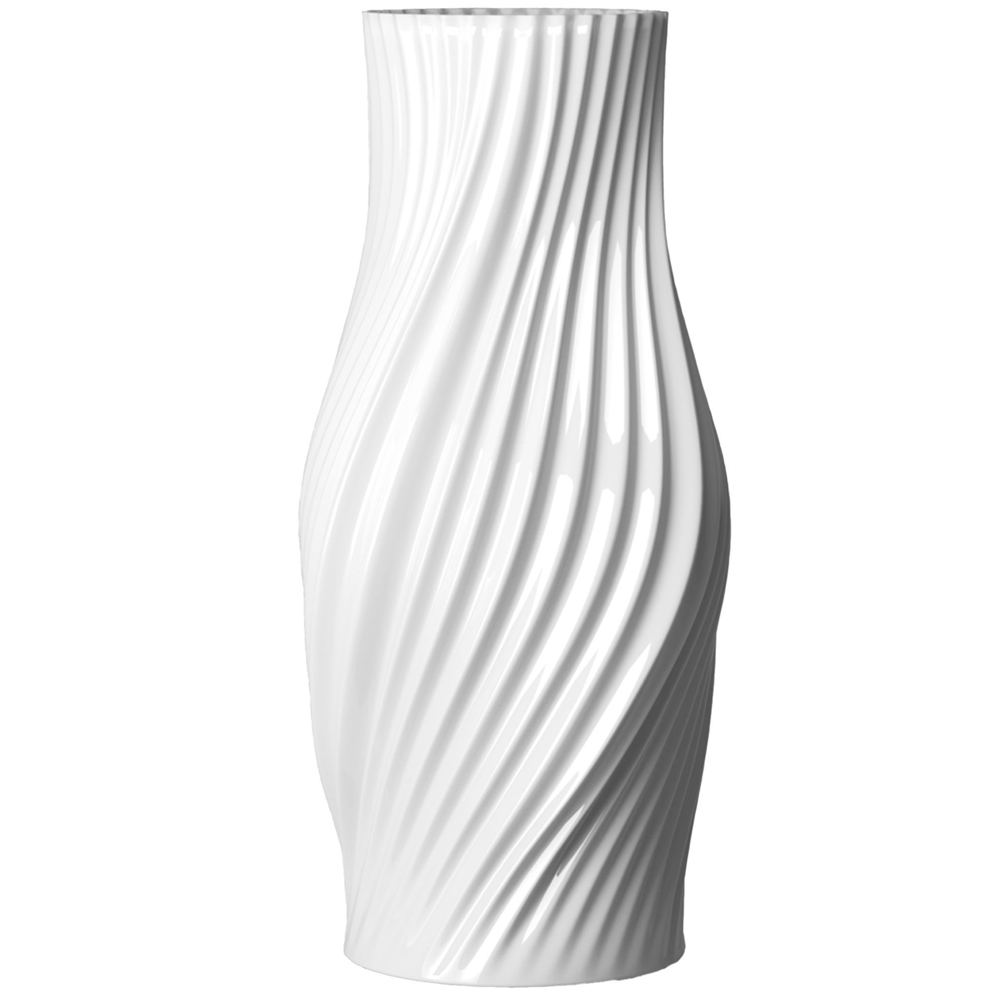 Lyngby Porcelæn Twist Vase 31 cm - Hvid Elegance