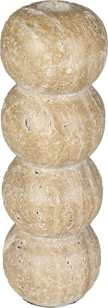 Elegant lysestage Zuiver Rome i travertin, stenlysgrå