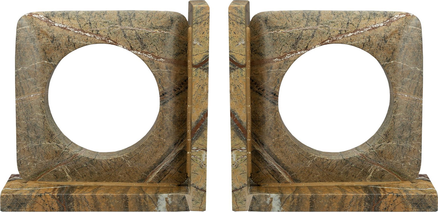 Bogreol Dutchbone Satpura   Massiv Brungrå Marmor 36x18x7
