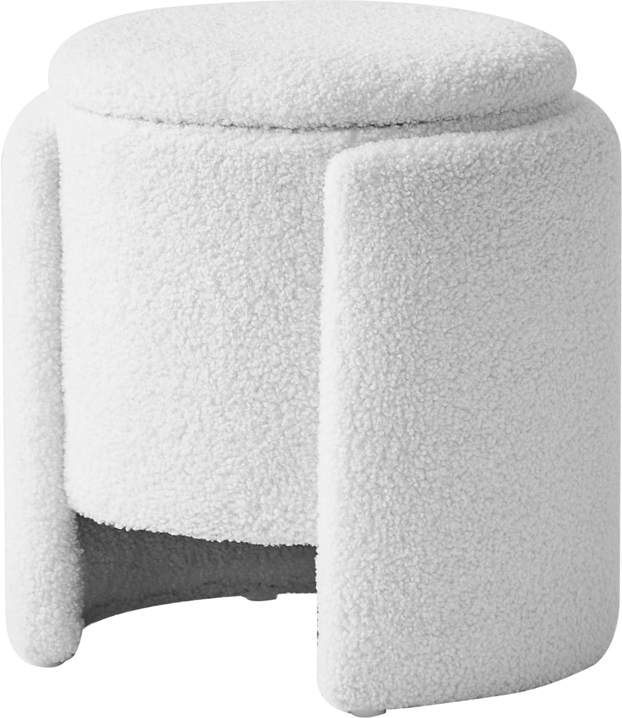 Puf Fodskammel Nordlys Furniture Poufmoss Hvid Bouclé ø40ã H42