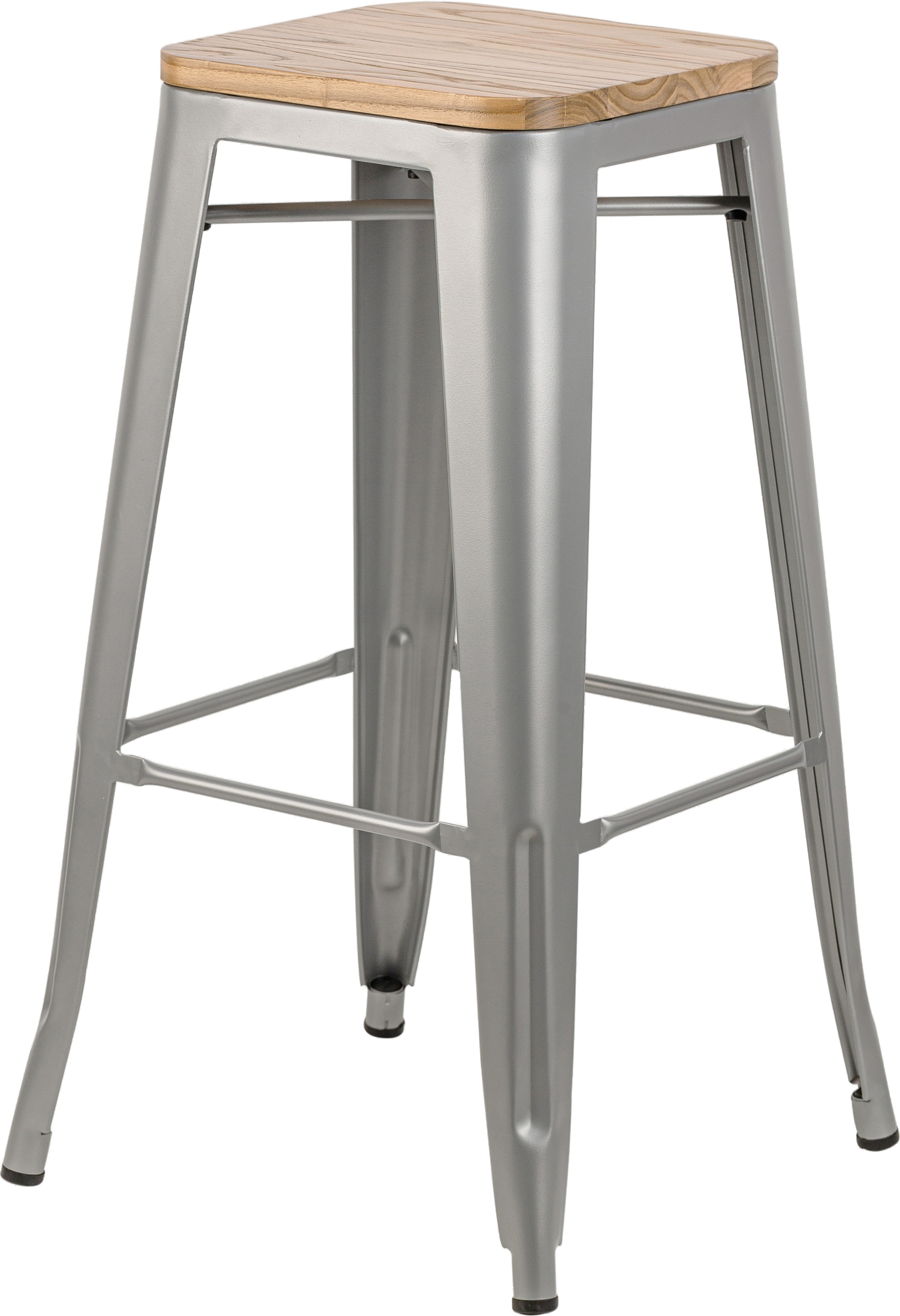 Barstol Nordlys Furniture Tabnash Grå Fsc Asketræ Ergonomisk Sæde Blank Krom Metalsokkel H75   B43