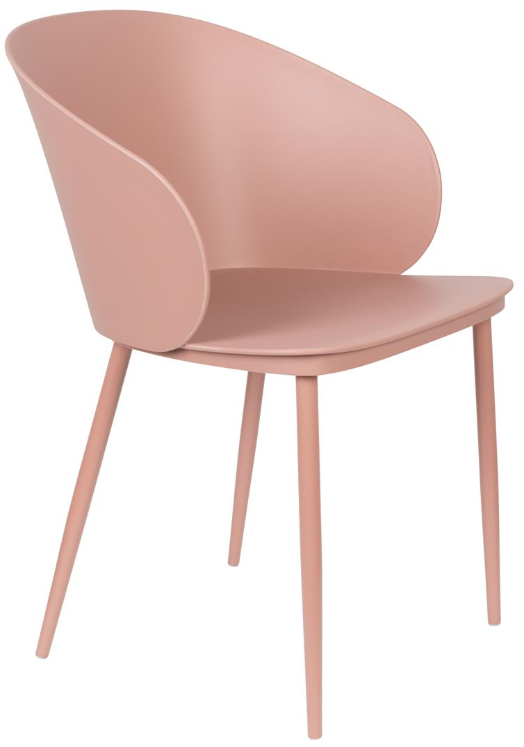 Spisebordsstol Studio White Gigi Spisestol Støvet Rosa Polypropylenplast Med Stålben H81ã B57ã L53