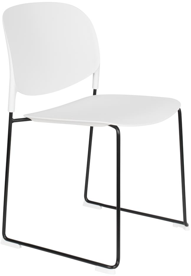 Spisebordsstol Studio White Stacks Offwhite Stabelbar Polypropylenstol Med Stålstel H80ã B48 5ã L52