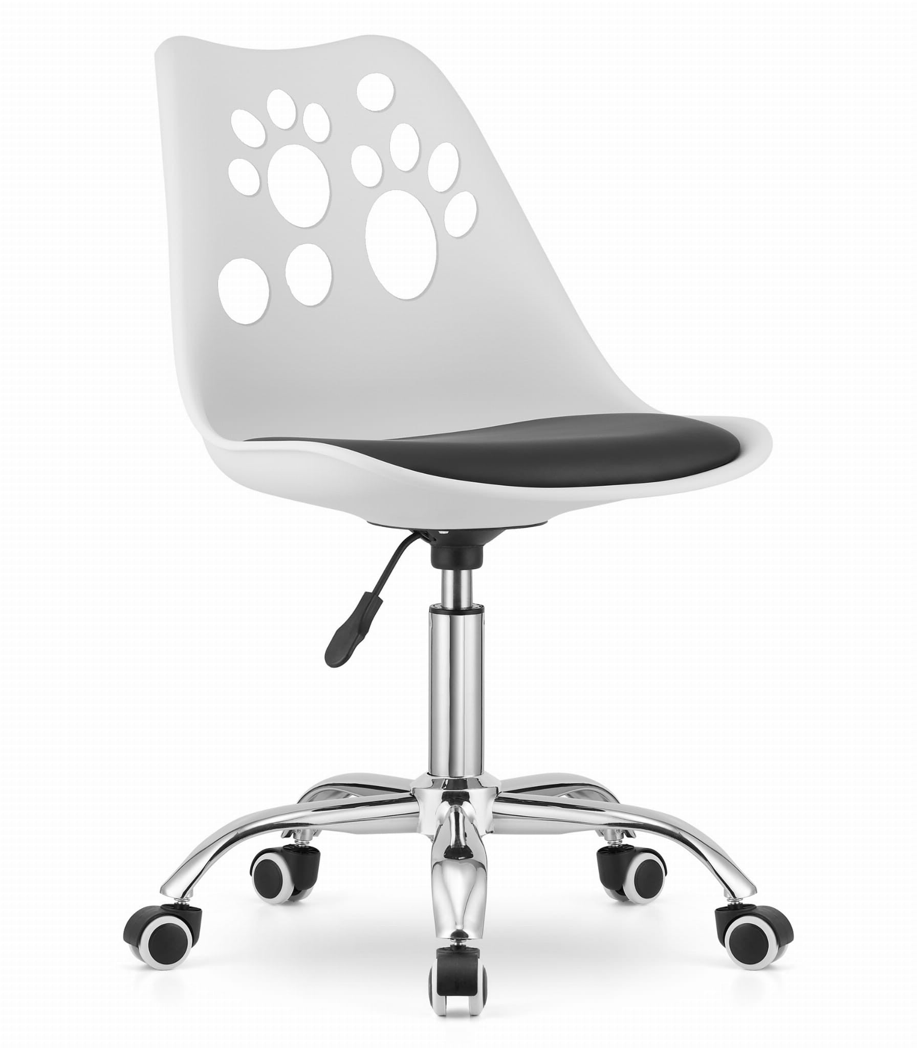 Oskar Print Kontorstol   Klassisk Design   Hvid Sort Med Ergonomisk Komfort