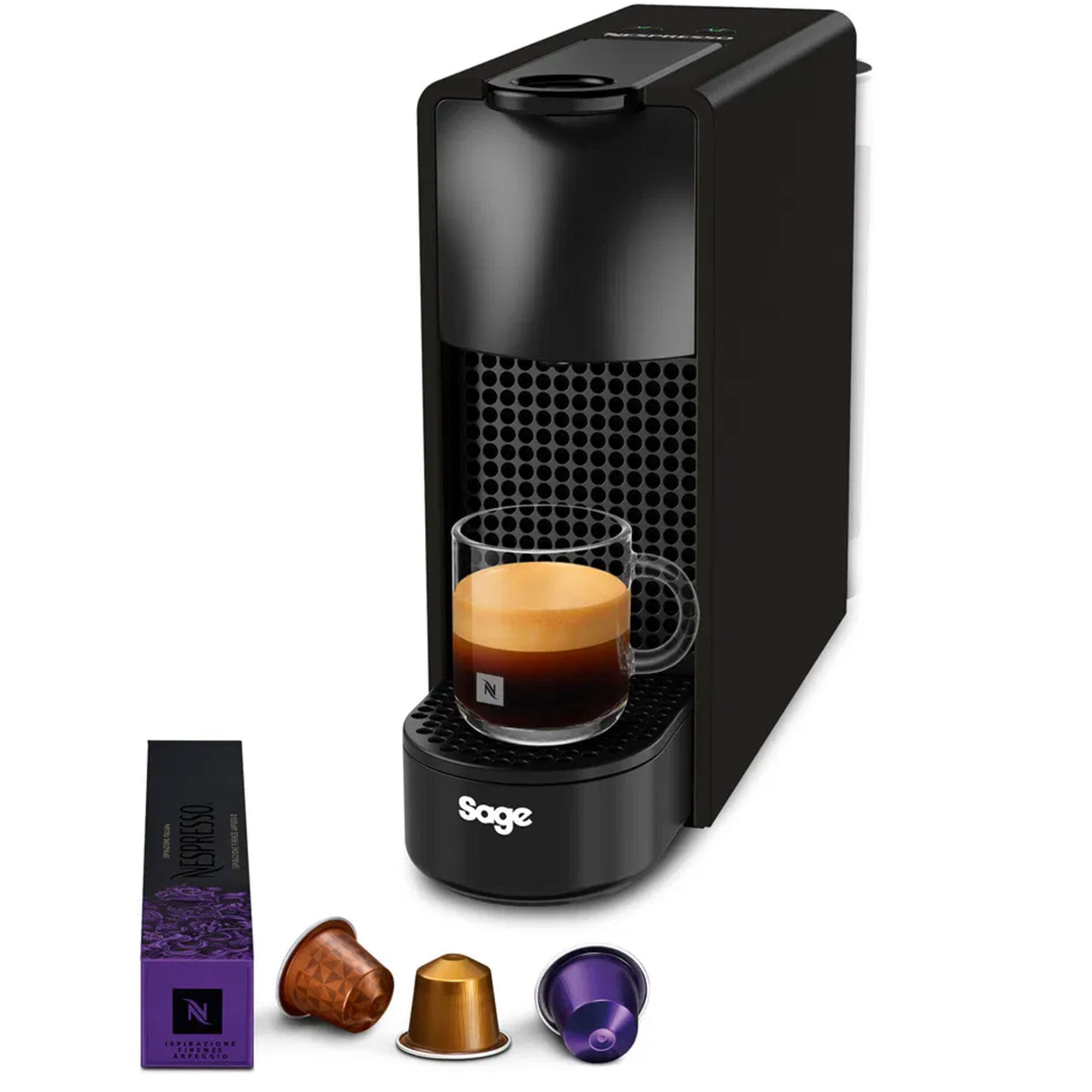 Nespresso   Sage Sec 220 Essenza Mini Kapselmaskine  Sort