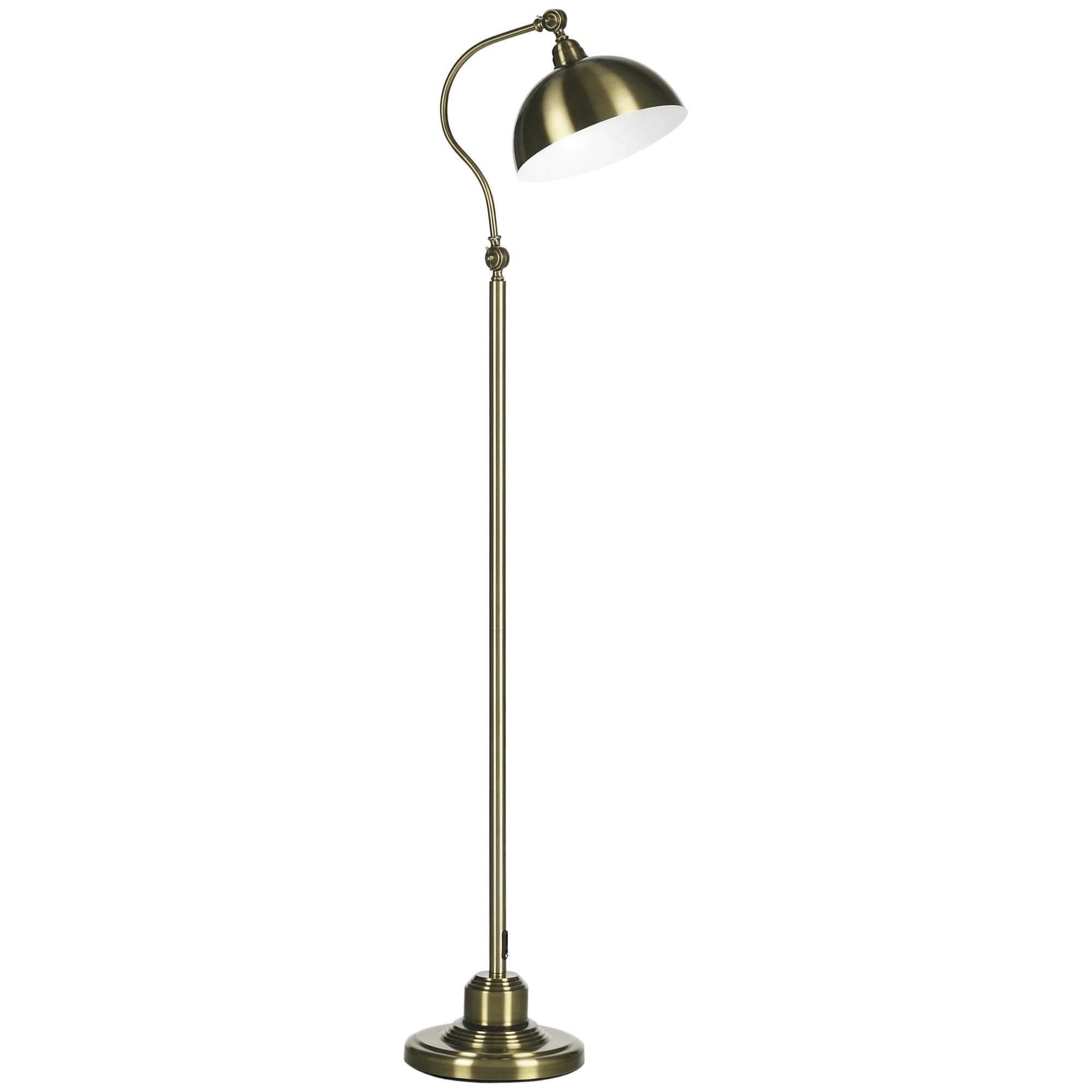 Vintage Gulvlampe Med Justerbar Vinkel  Messingfinish  42     25       152    Bronze