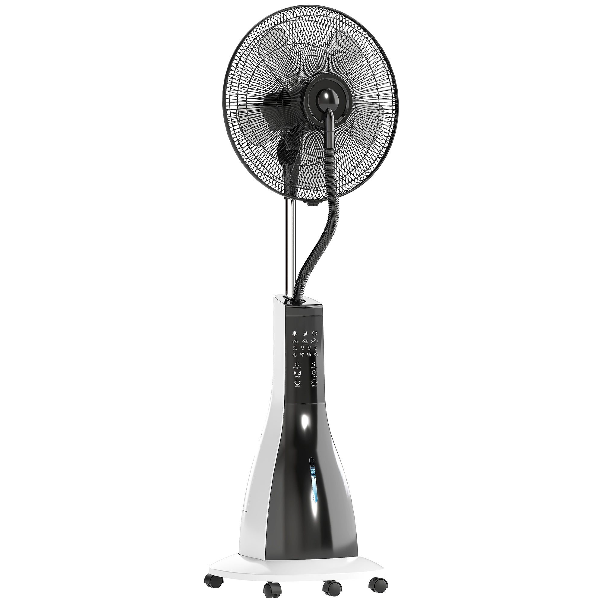 Ventilator Med Dugfunktion  75 Grader Roterbar    Hastigheder    Tilstande   -liters Vandtank  Sort   Hvid
