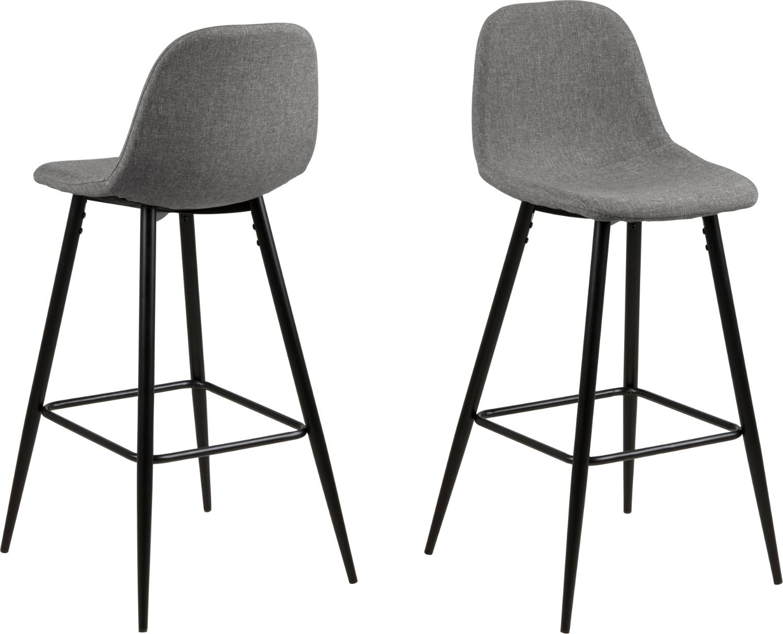 Barstol Signature Malva Lysegrå Sawana Stof  Mat Sort Pulverlakeret Stel  H101    Sæt     Stk