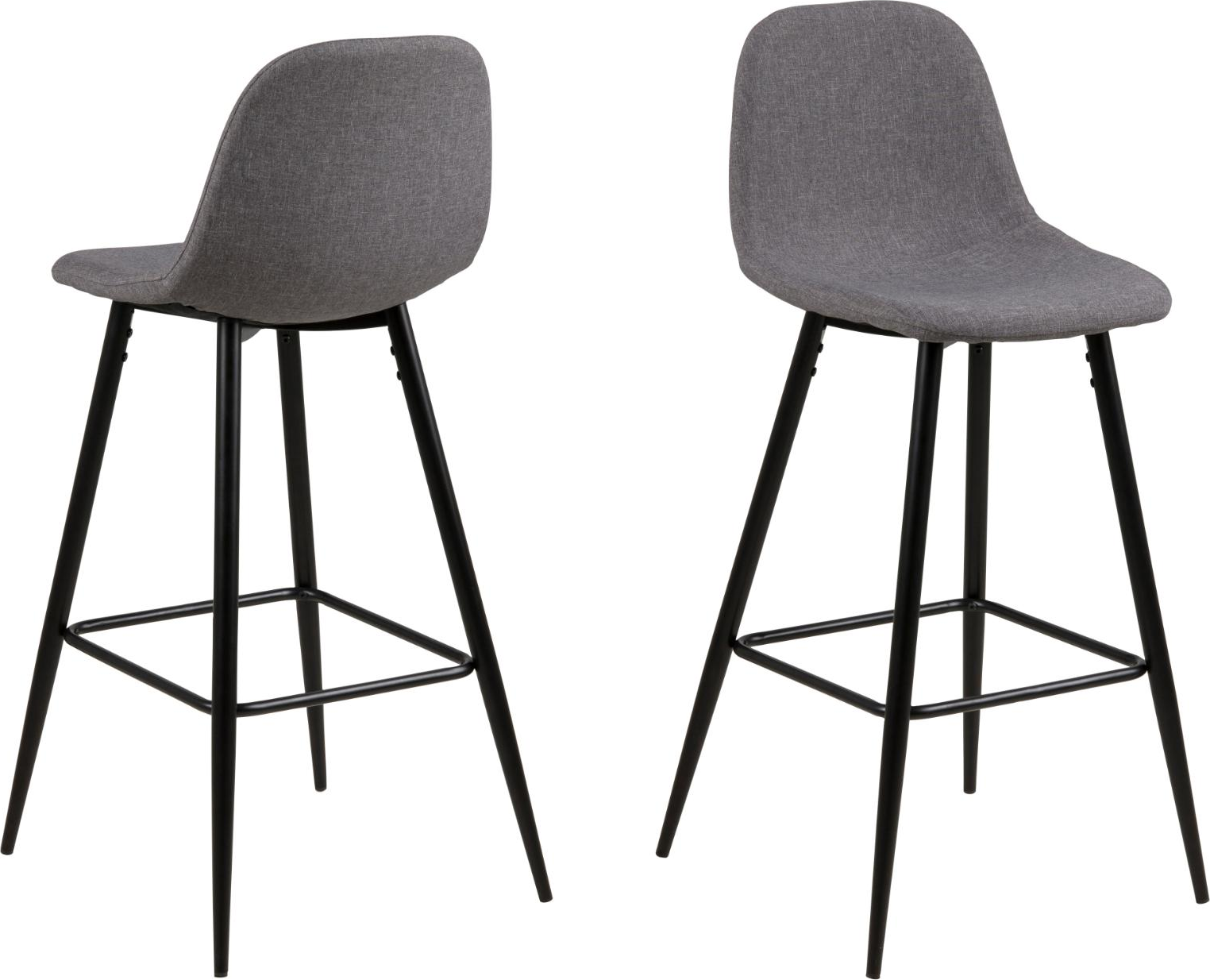 Barstol Signature Malva  Polstret Lysegrå Sawana Stof  Mat Sort Pulverlakeret Stålstel  H91