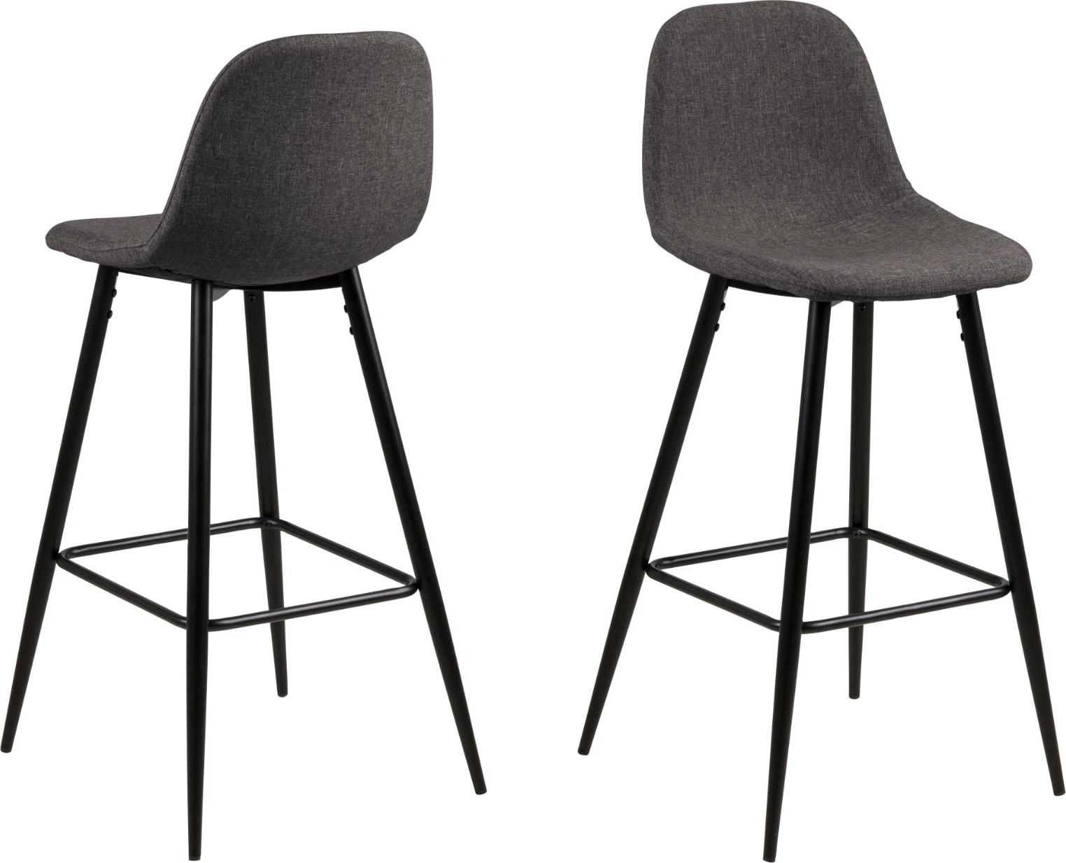 Barstol Signature Malva  Gråt Sawana-stof  Mat Sort Pulverlakeret Stel  H91    Counterstol