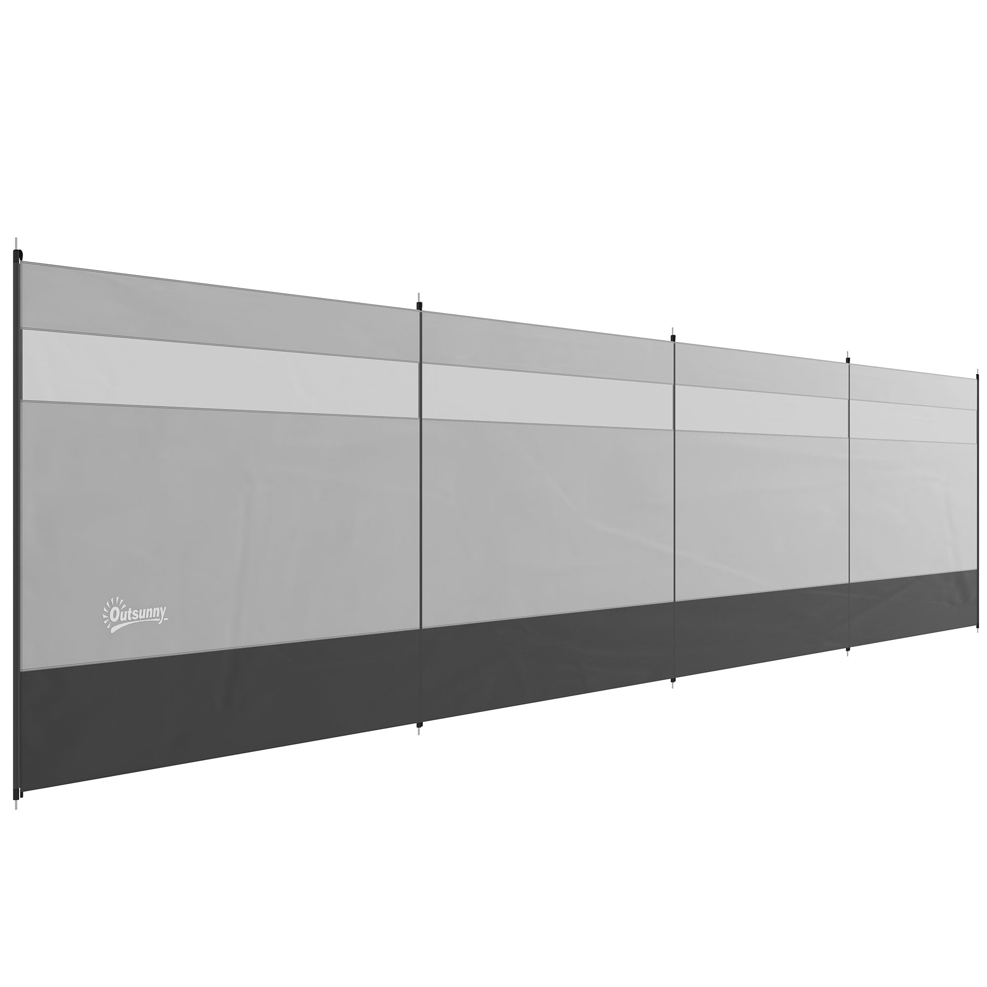 Vindskærm Med Vindue   Bæretaske  Stålstænger  725x140    Grå